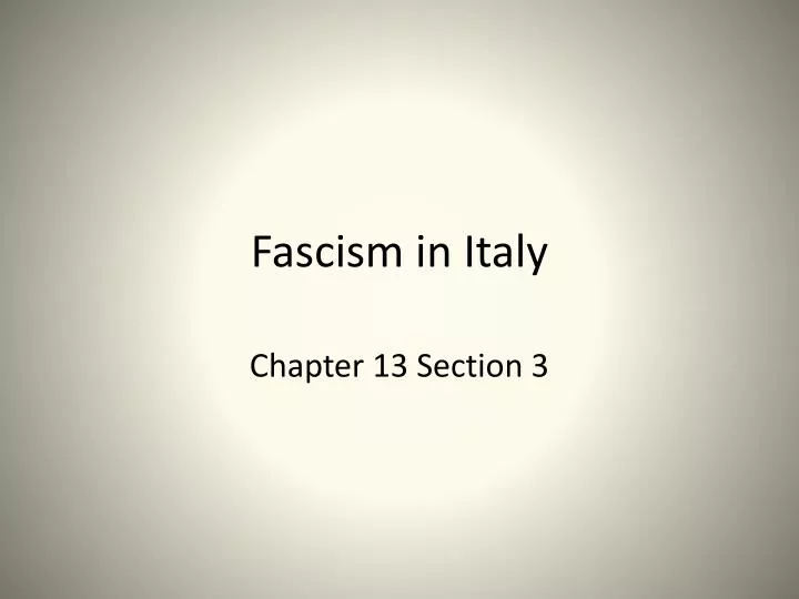 fascism in italy