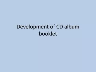 Development of CD album booklet