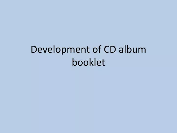 development of cd album booklet