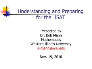 Understanding and Preparing for the ISAT