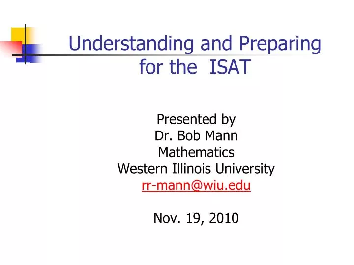 understanding and preparing for the isat