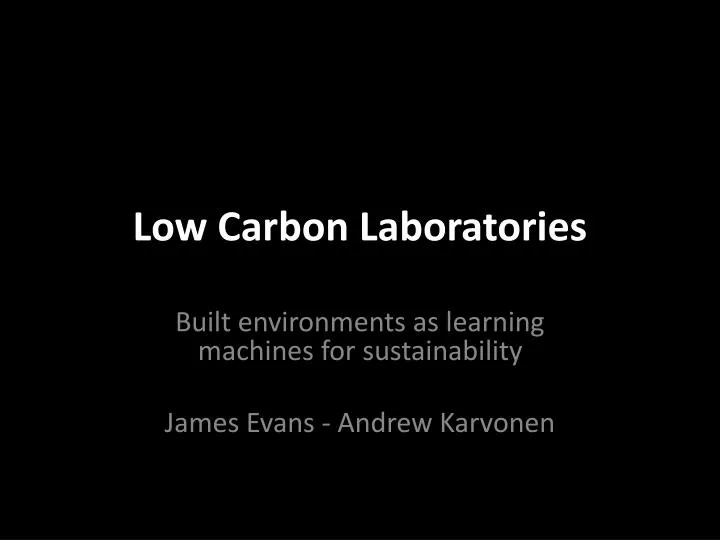 low carbon laboratories