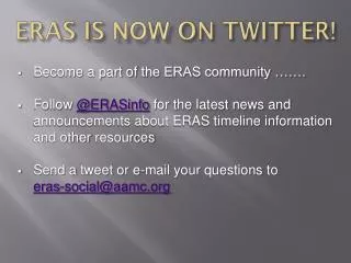 ERAS IS NOW ON TWITTER!