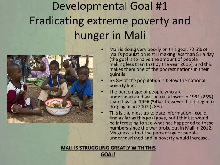 developmental goal 1 eradicating extreme poverty and hunger in mali