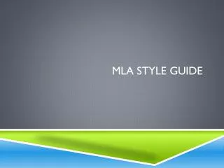 MLA Style guide