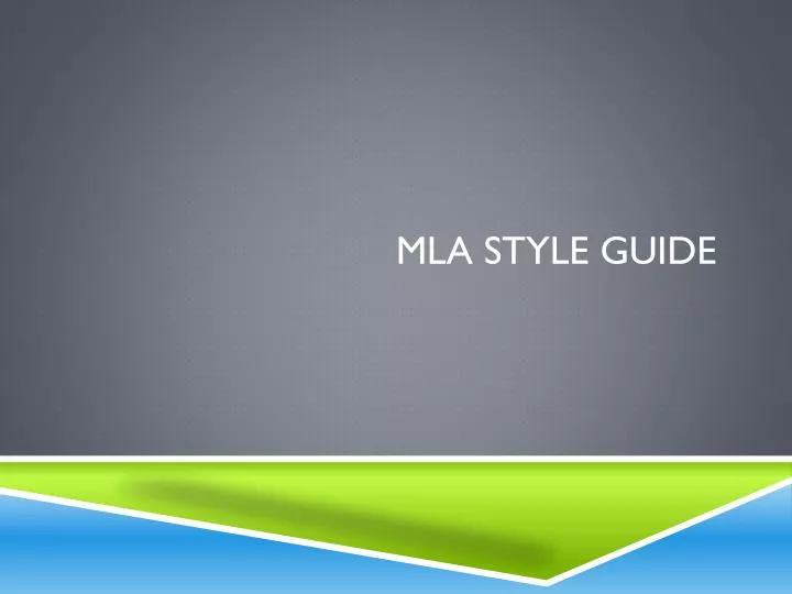 mla style guide