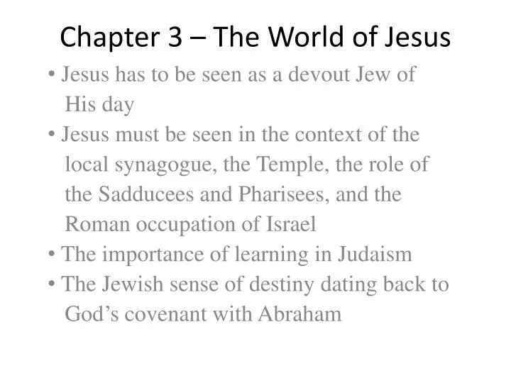 chapter 3 the world of jesus