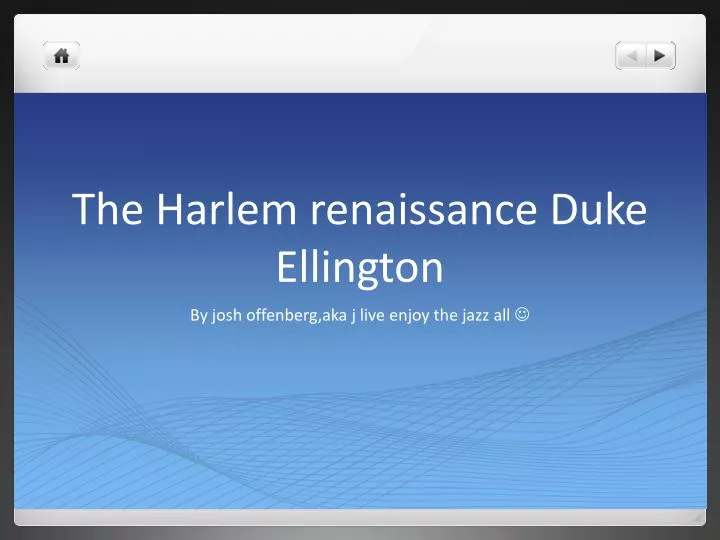 the harlem renaissance duke ellington