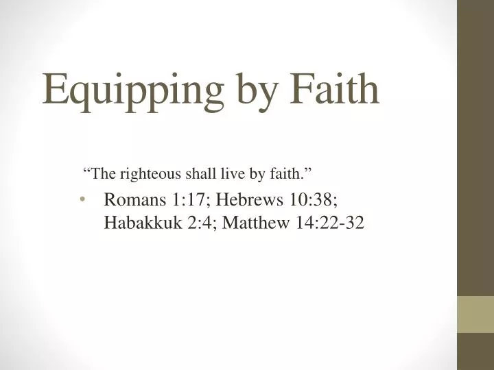 equipping by faith