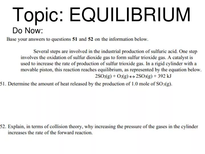 topic equilibrium do now
