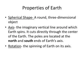Properties of Earth