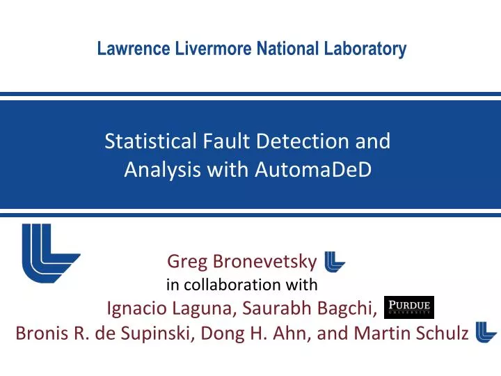 statistical fault detection and analysis with automaded