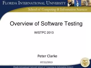 Overview of Software Testing