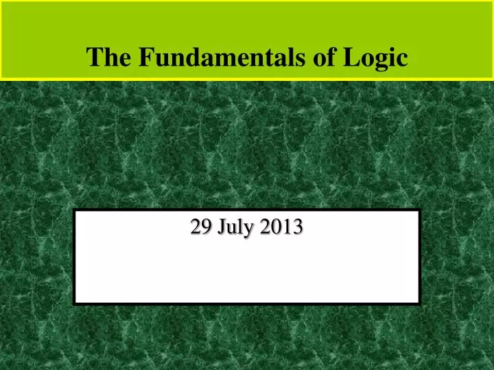 the fundamentals of logic