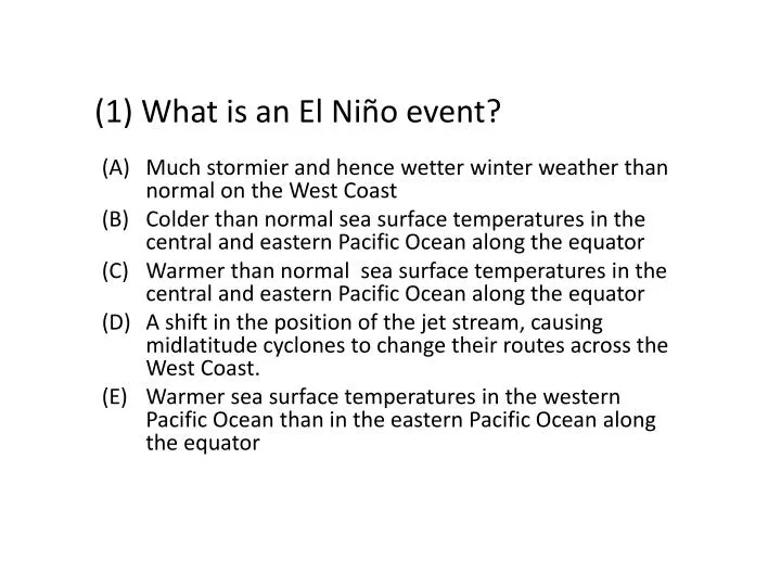 1 what is an el ni o event