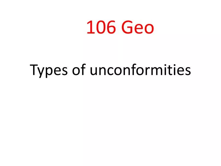types of unconformities