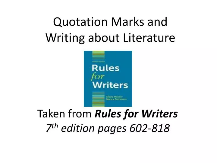 quotation marks and writing about literature