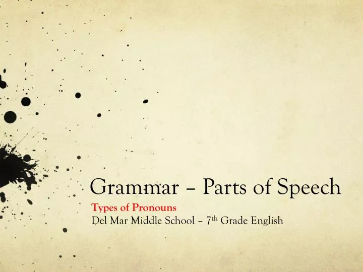 grammar parts of speech