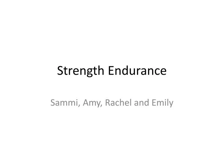 strength endurance