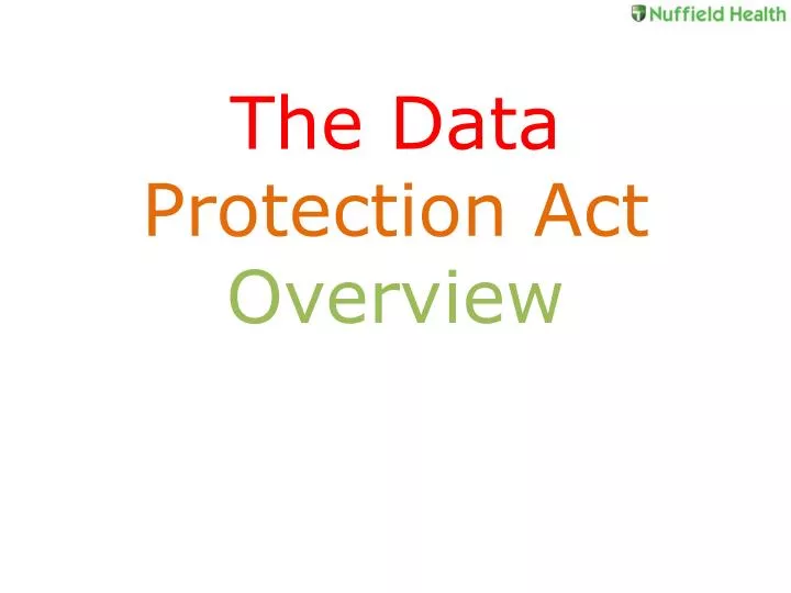 the data protection act overview