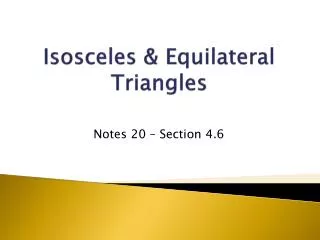 Isosceles &amp; Equilateral Triangles