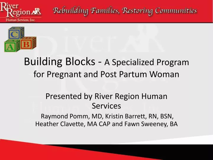 building blocks a specialized program for pregnant and post partum woman