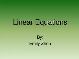 linear equations
