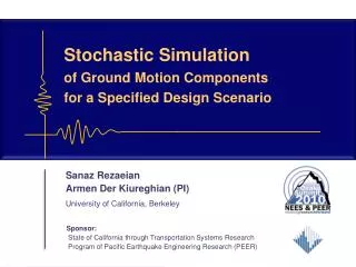 Stochastic Simulation of Ground Motion Components for a Specified Design Scenario