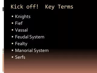 Kick off! Key Terms