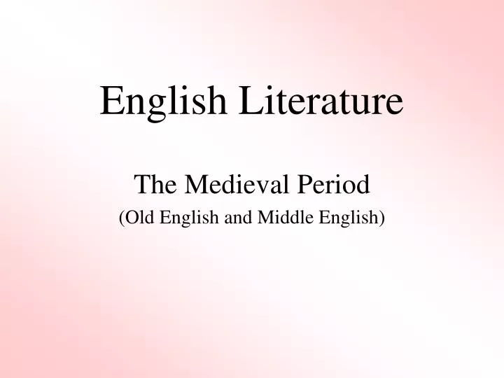 english literature
