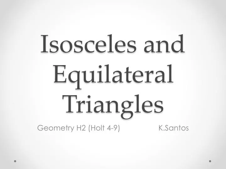 isosceles and equilateral triangles