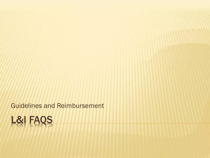 guidelines and reimbursement