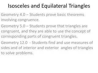 Isosceles and Equilateral Triangles