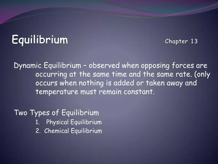 equilibrium chapter 13
