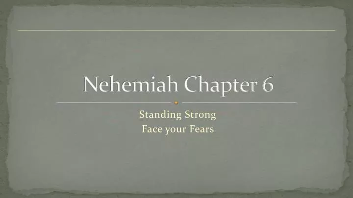 nehemiah chapter 6