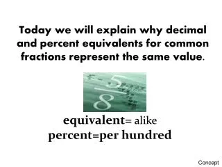 equivalent= alike percent=per hundred