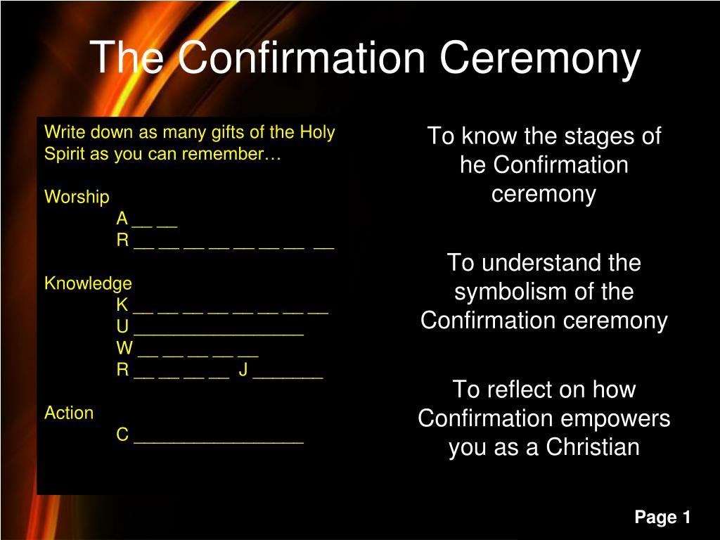 PPT - The Confirmation Ceremony PowerPoint Presentation, free download ...