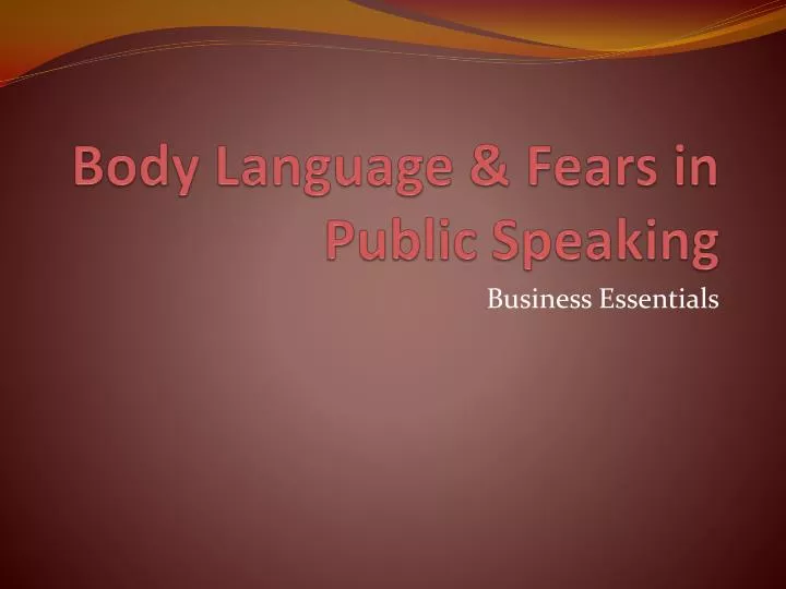 body language fears in public speaking