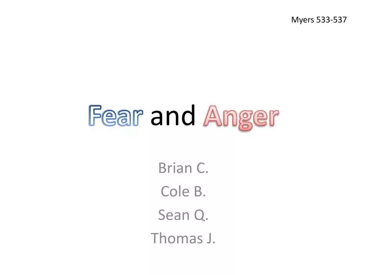 fear and anger