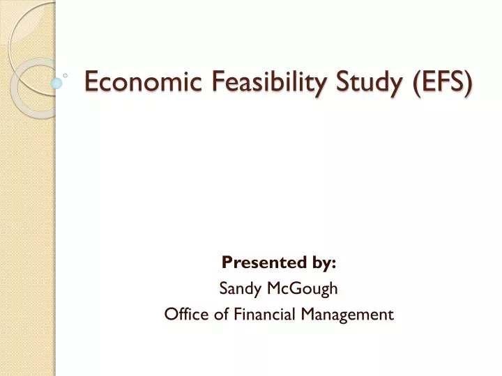 economic feasibility study efs