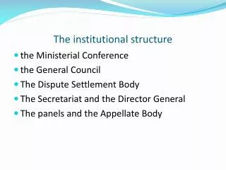 The institutional structure