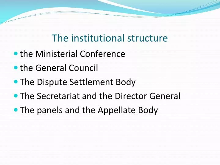 the institutional structure