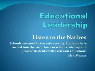 Educational Leadership