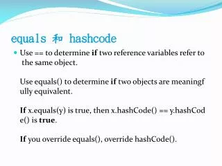 equals ? hashcode