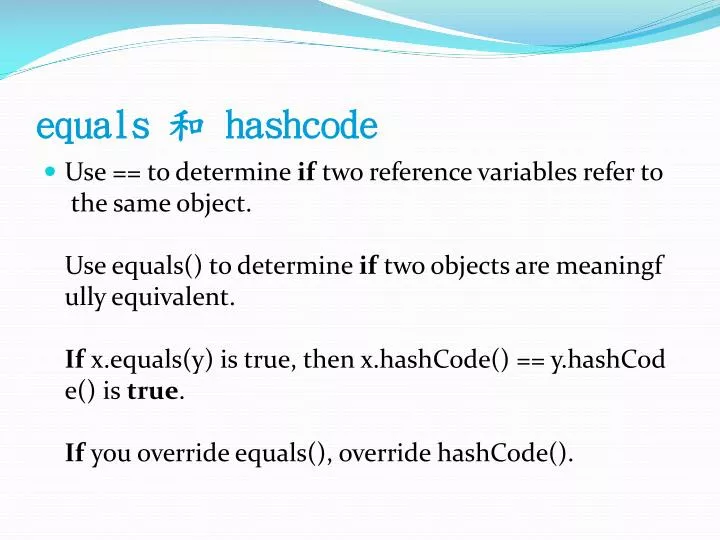 equals hashcode