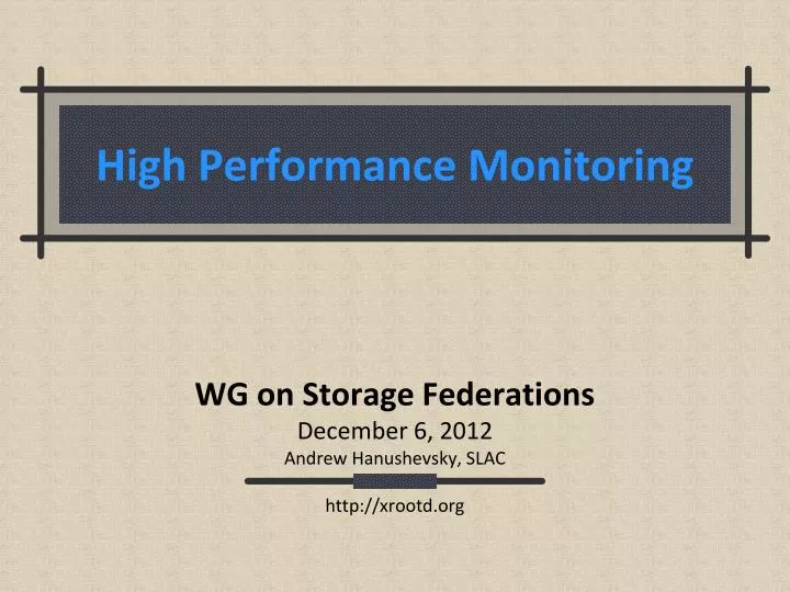 high performance monitoring
