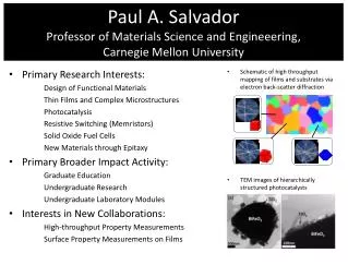 Paul A. Salvador Professor of Materials Science and Engineeering , Carnegie Mellon University