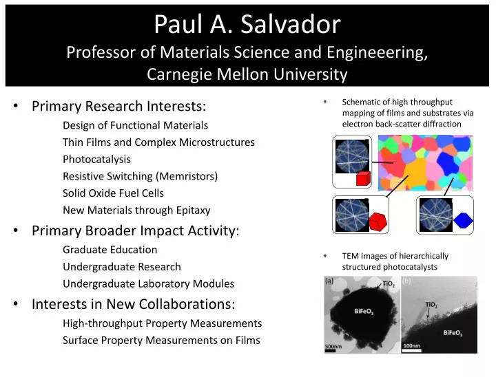 paul a salvador professor of materials science and engineeering carnegie mellon university
