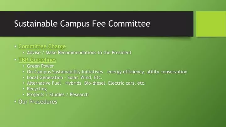 sustainable campus fee committee