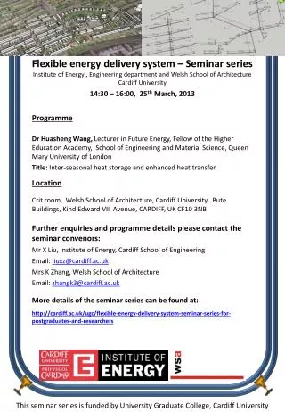 This seminar series is funded by University Graduate College, Cardiff University
